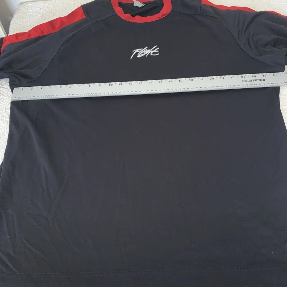 Vtg 90s Nike Air Jordan Flight Shooting Shirt‎ XL/XXL Black Red Warm Up Jersey